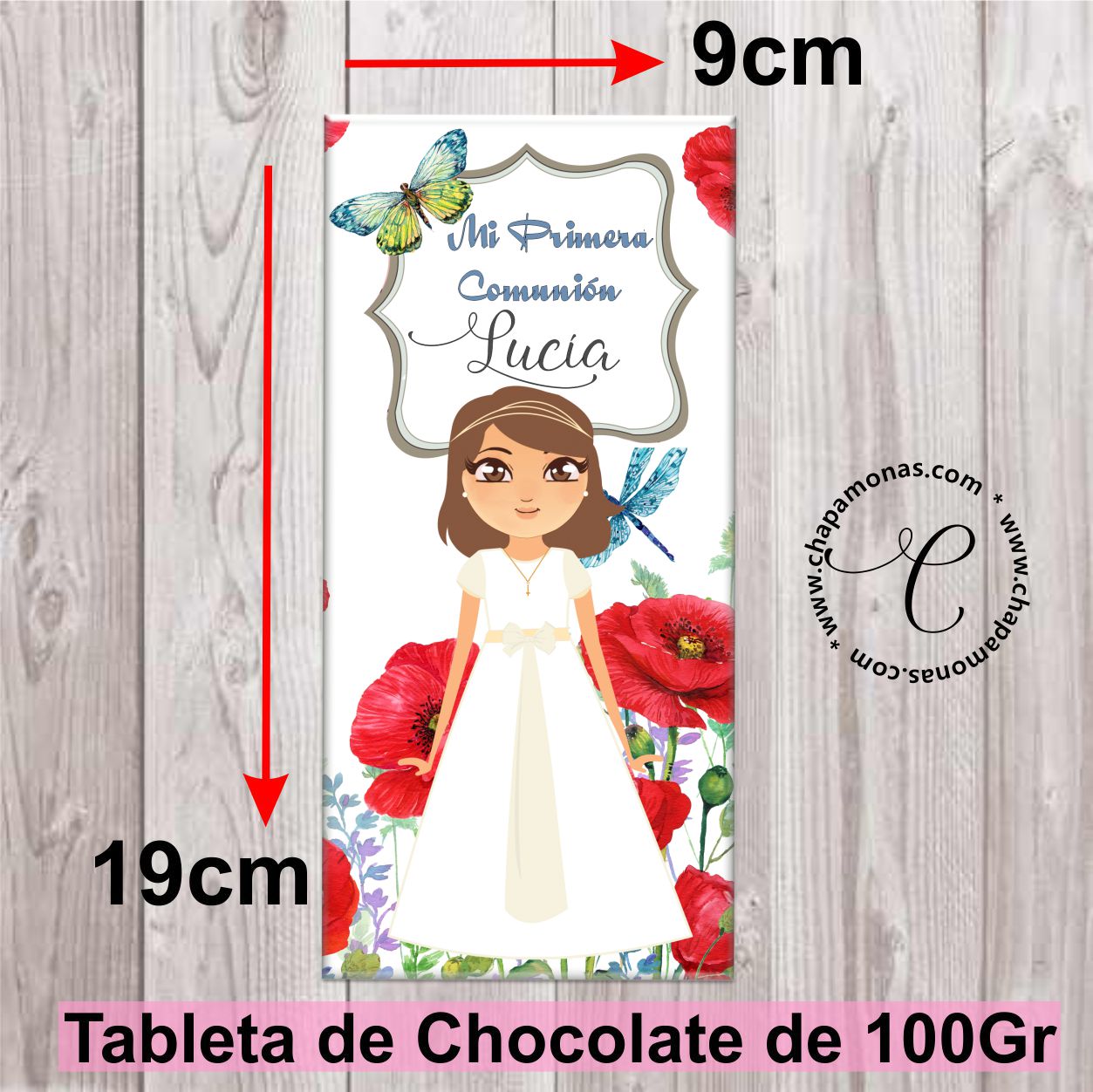 TABLETA DE CHOCOLATE PARA COMUNIÓN