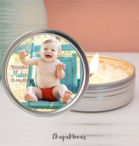 VELA PARA BAUTIZO CON FOTOGRAFIA