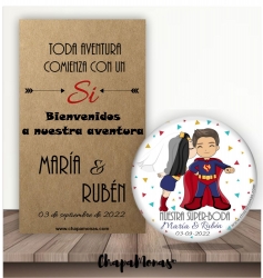 CHAPAS PARA BODA Super novios