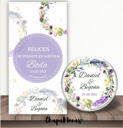 CHAPAS BODA  Corona de flores