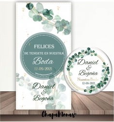 CHAPAS BODA Eucalipto