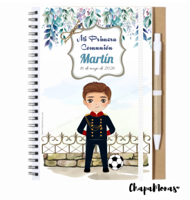 LIBRETA GRANDE CON BOLI PARA COMUNIN (Varios trajes y peinados)