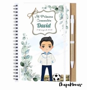 LIBRETA PERSONALIZADA PRIMERA COMUNIN (Boligrfo- Dibujo personalizado)