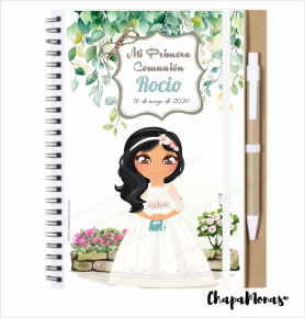 LIBRETA PRIMERA COMUNIN (Grande con boli- personalizada)