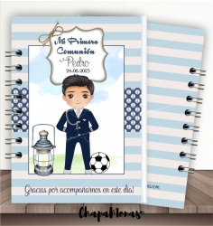 LIBRETA PERSONALIZADA COMUNIN (Varios trajes y peinados)