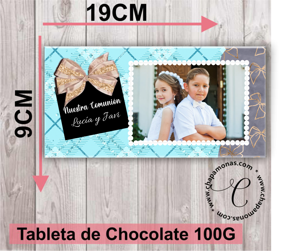 TABLETA DE CHOCOLATE PRIMERA COMUNIÓN (Con fotografía)