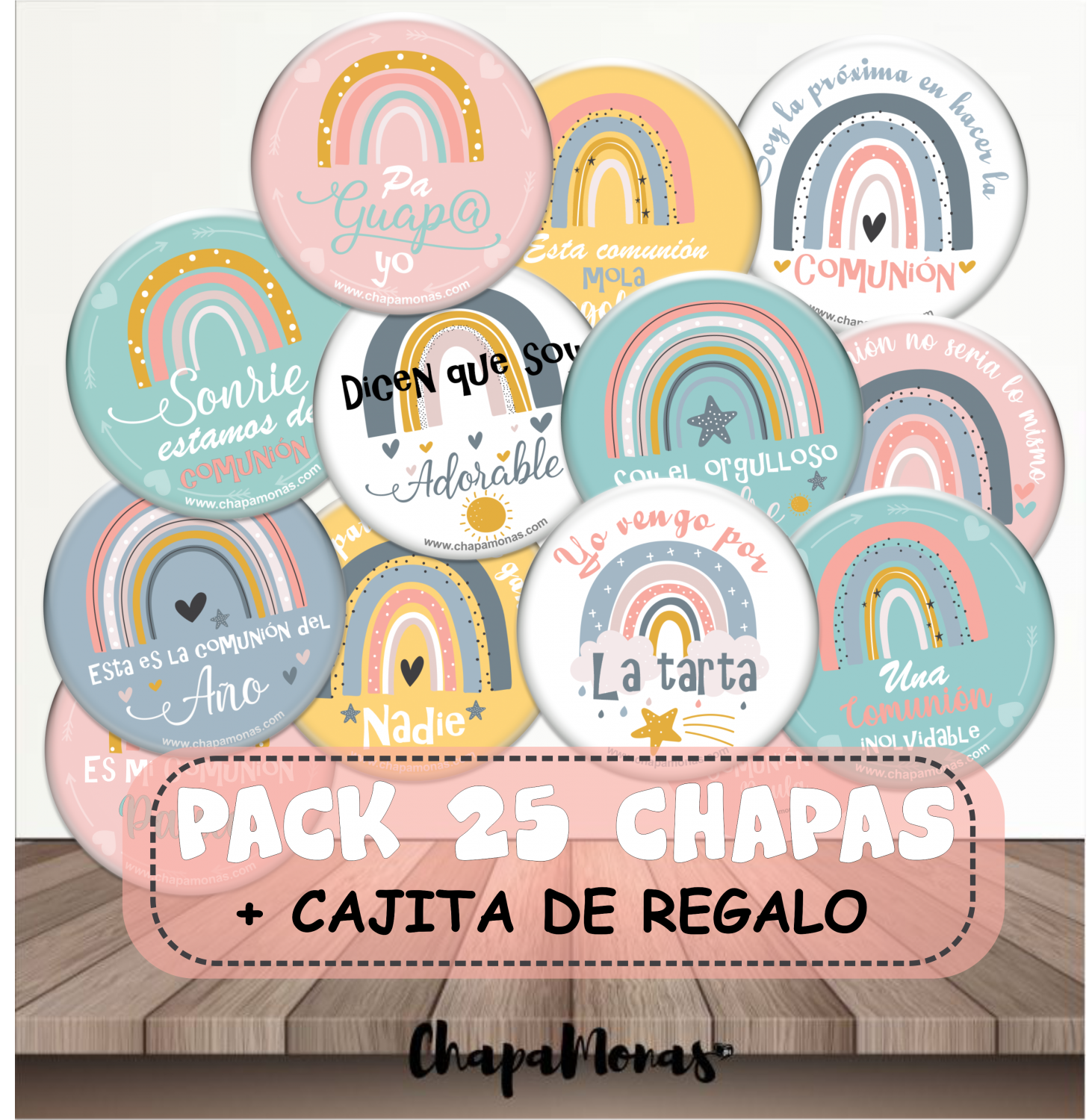 Pack 25 Chapas Comunion | Design