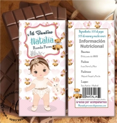 TABLETA DE CHOCOLATE PERSONALIZADA  (Rubia y Morena)