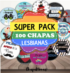 CHAPAS PARA BODA DE LESBIANAS (Pack 100 Chapas + Caja de regalo)