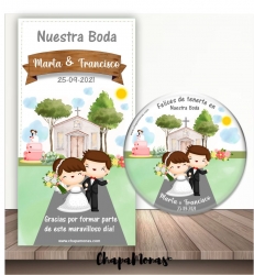 CHAPAS PARA BODA  Imn, Abrebotellas, Espejito..