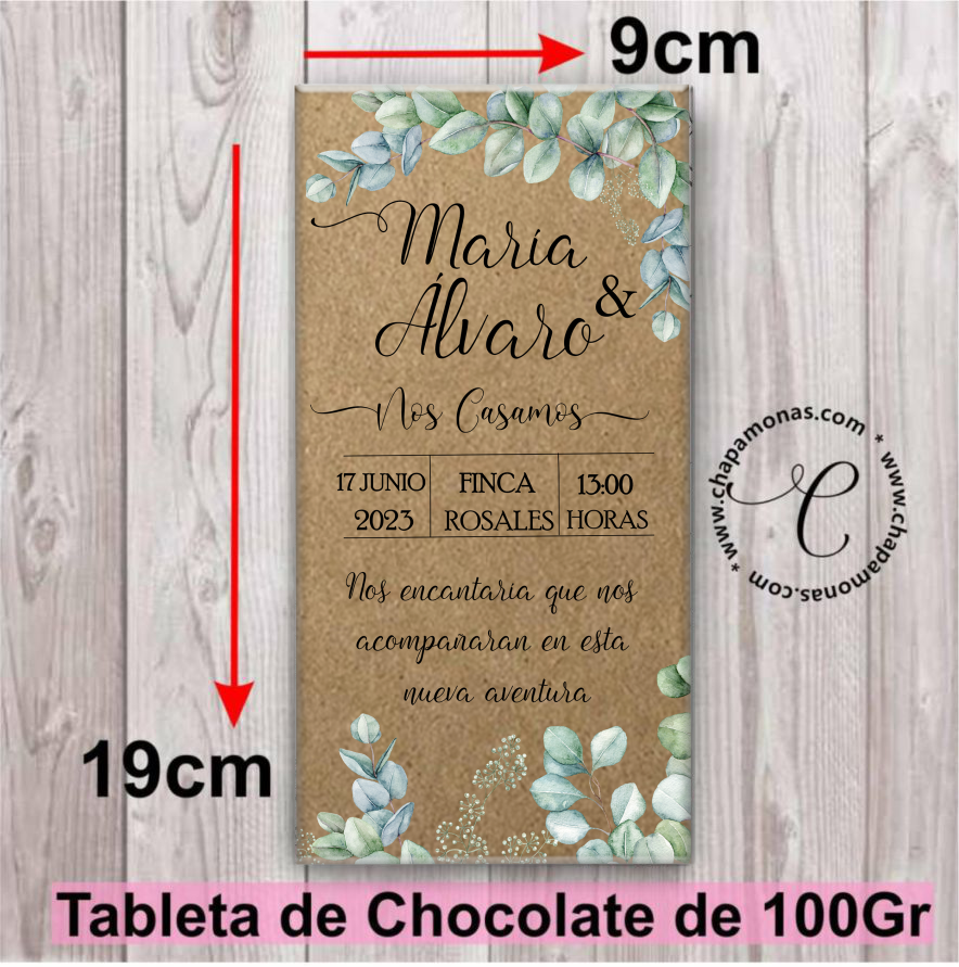 TABLETA DE CHOCOLATE KRAFT CON EUCALIPTO