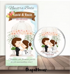 CHAPAS PARA BODA  Imn, Abrebotellas, Espejito..