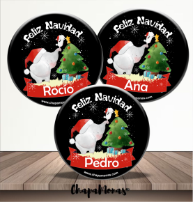 CHAPA NAVIDAD CON NOMBRES ARBOLITO NAVIDEO
