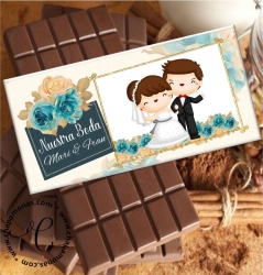TABLETAS DE CHOCOLATE PERSONALIZADA PARA BODAS