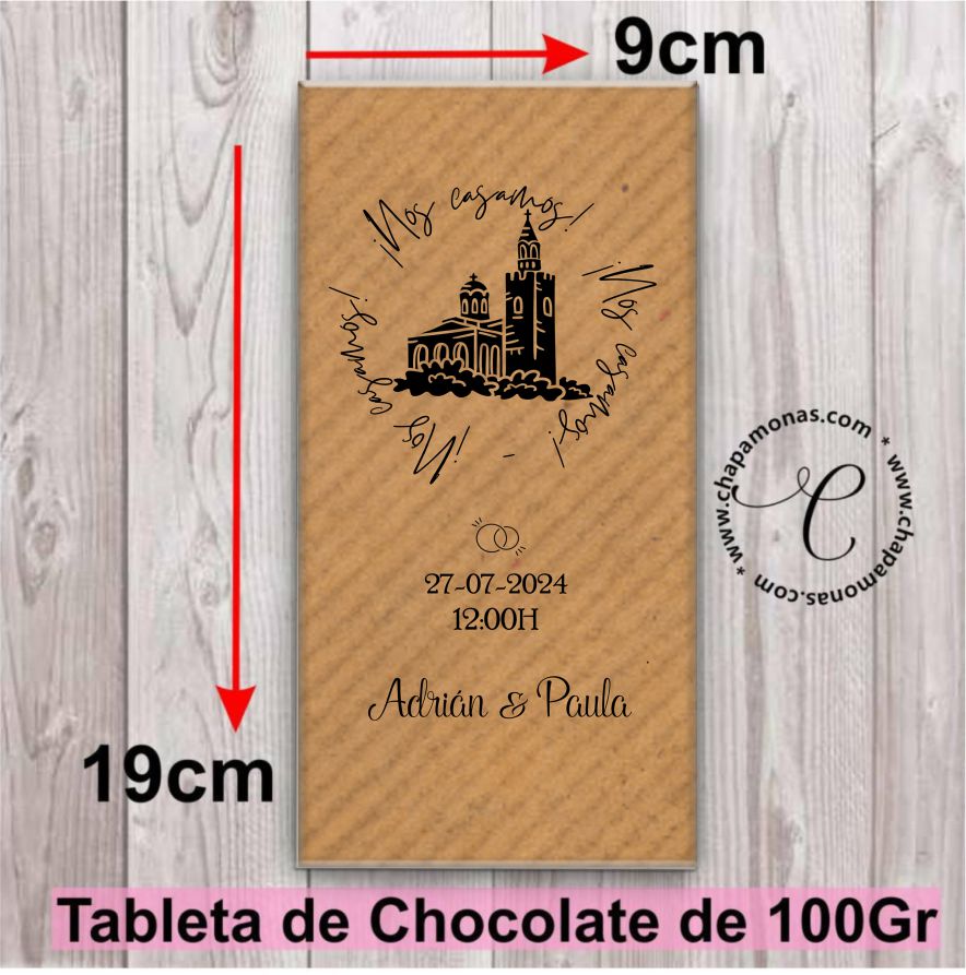 TABLETA DE CHOCOLATE EN PAPEL KRAFT