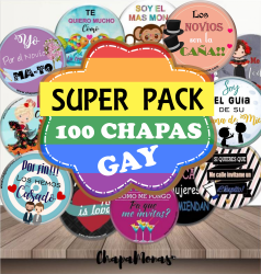 CHAPAS PARA BODA GAY (Pack 100 Chapas + Caja de regalo)