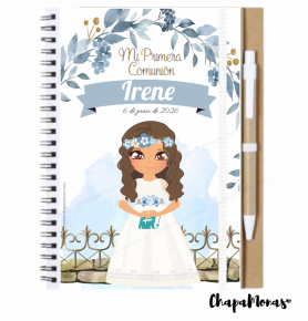 LIBRETA GRANDE CON BOLI PARA COMUNIN (Varias muecas)