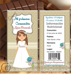 TABLETA DE CHOCOLATE PARA COMUNIN