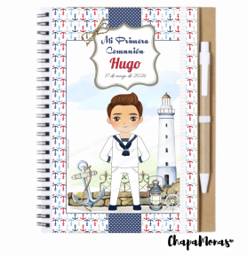 LIBRETA PRIMERA COMUNIN (Grande con boli-Varios trajes)